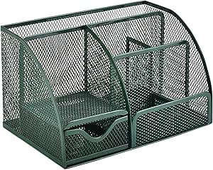 VANRA Olive Green Metal Mesh Office Supply Caddy