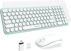 XTREMTEC Cute Kawaii Green Wireless Keyboard + Mouse Combo